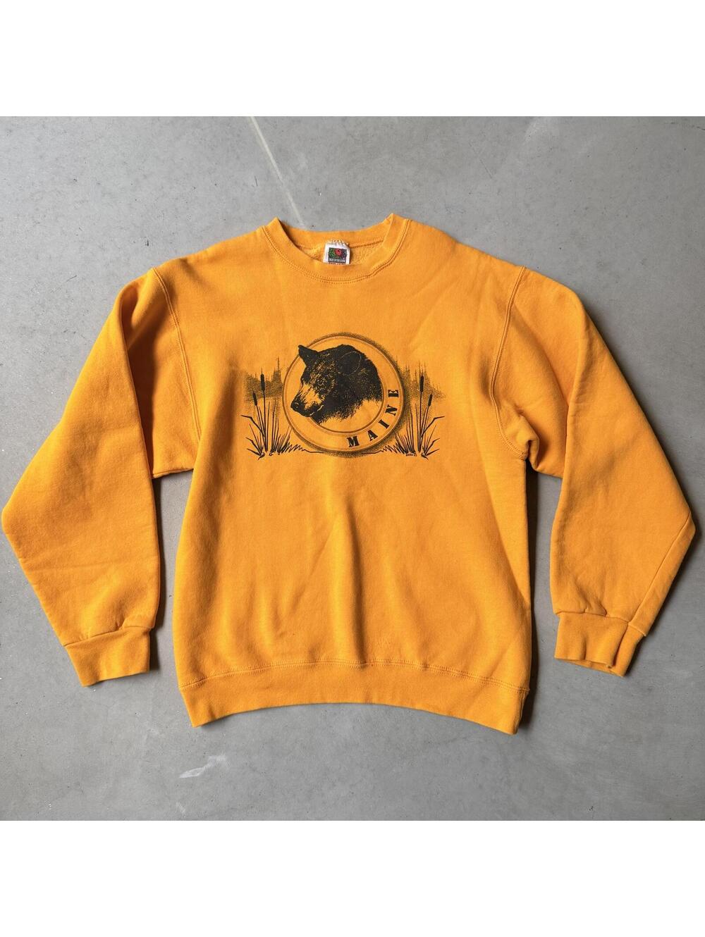 Vintage Maine Bear Graphic Cotton Sweatshirt Medium